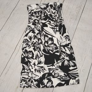 WHBM floral print strapless sheath dress, 0